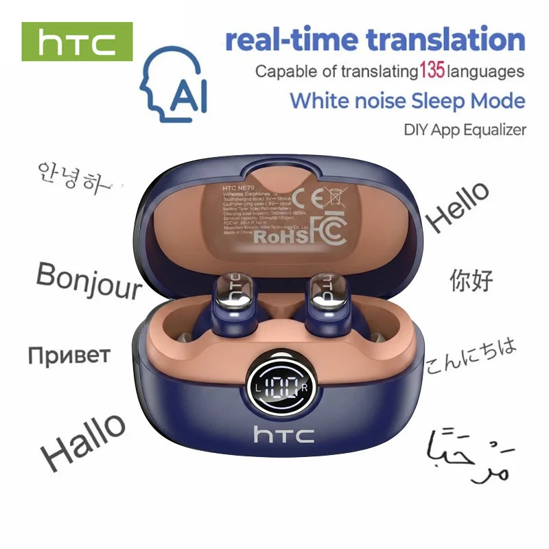 TWS Bluetooth 6.0 Wireless Earbuds with ENC & LED Display